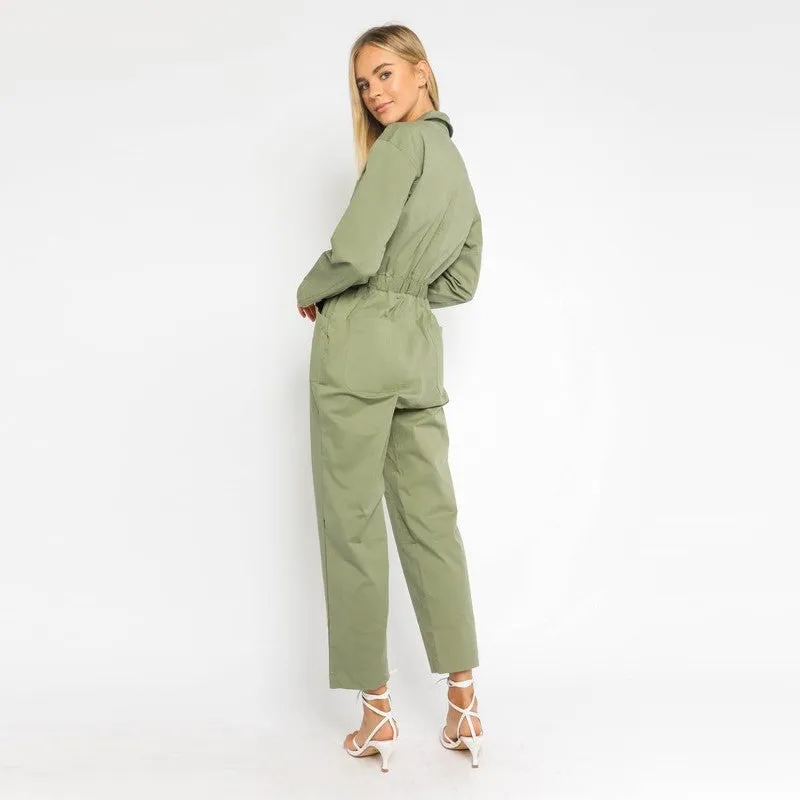Collared Boilersuit (Olive)
