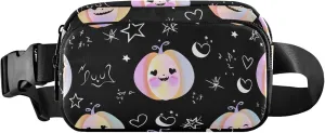 Colorful Cute Pumpkins Black Women Fanny Packs Waterproof Anti Theft Belt Bag Fashion Waist Purse for Women