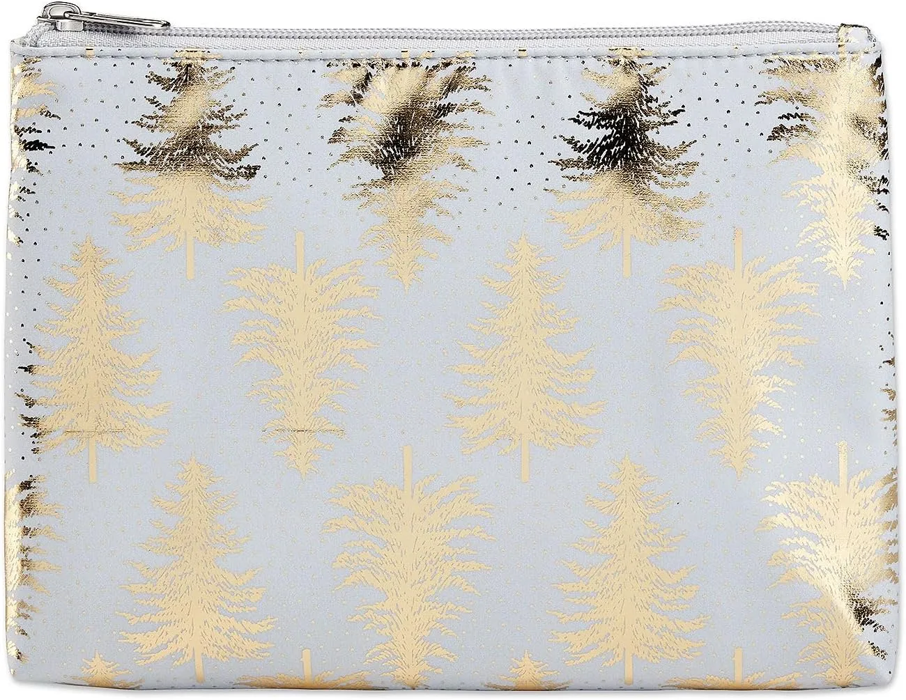 Conair Foiled Microfiber Cosmetic Bag, Zippered Travel Pouch, Gray with Gold Tree Design, Stylish & Durable Makeup Organizer, Toiletry Bag for Purse, Travel, or Everyday Use