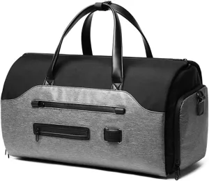 Convertible Garment Bag with Shoulder Strap Carry on, 2-In-1 Travel Garment Bag Duffel/Hanging Carry on Travel Case (Grey)