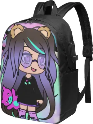 Cookie Music Swirl And C Bookbag Travel Laptop Bag For 17 Inch Notebook With Usb Charging Port