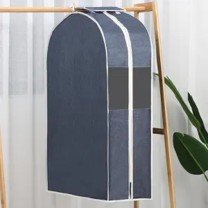 Cotton Garment Bags for Hanging Clothes, Garment Covers Cotton and Linen Fabric Garment Bags, Transparent Window Cotton Garment Bags for Closet Storage Suit Covers