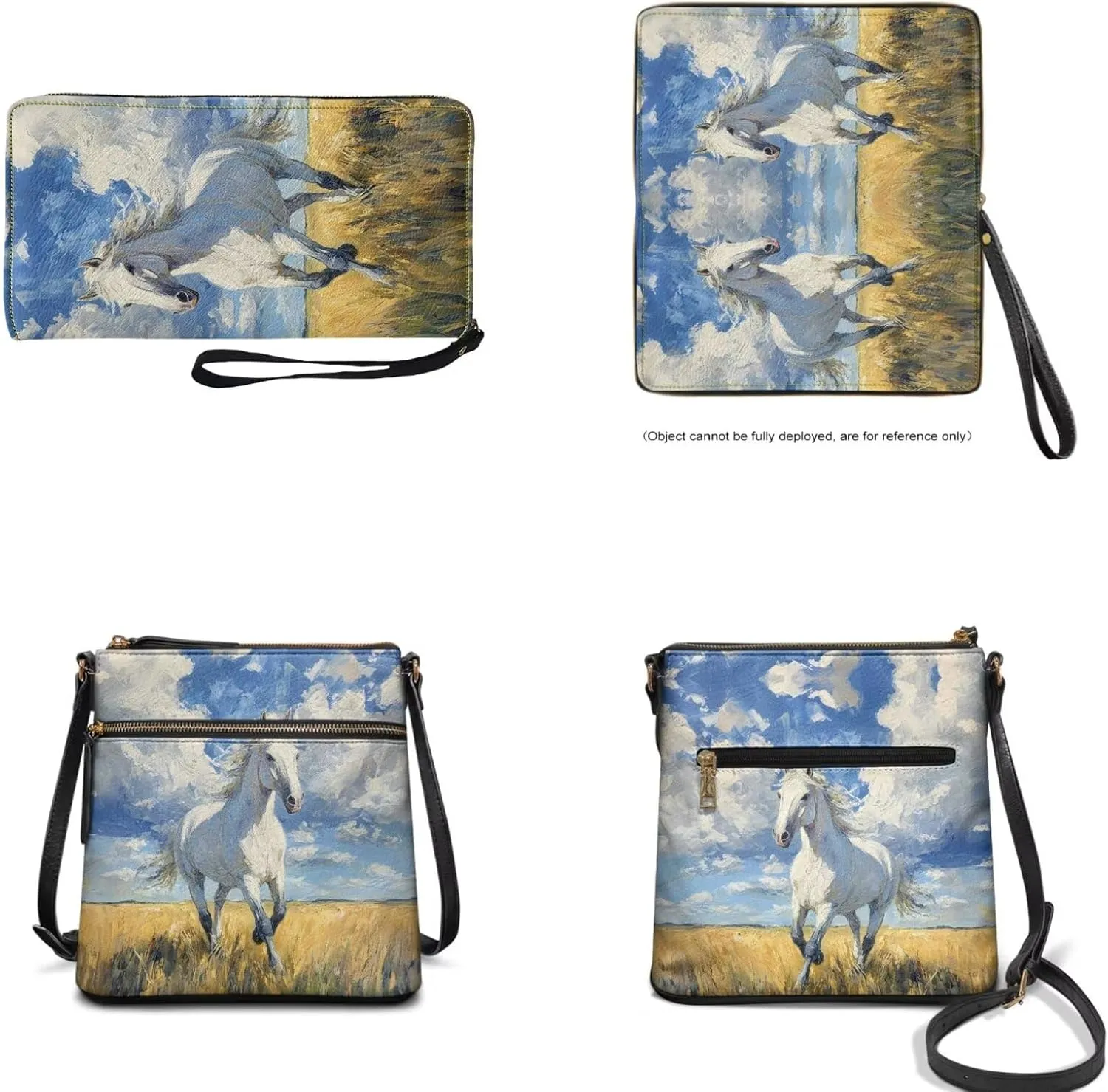 Crossbody Purses 2Pcs, Fashion Crossbody Messenger Bags with a Small Wallet Portable Easy to Carry for Work Travel