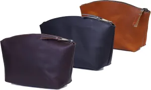 cuero Tan Leather Bag Makeup Bag Cosmetic t For Her For Her toiletry dopp kit Cosmetic Bag