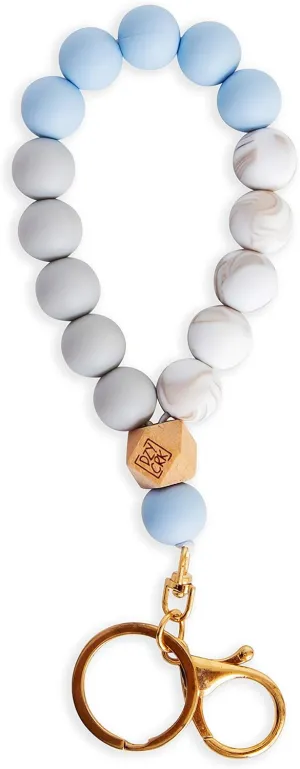dizzy creek designs Silicone Key Ring Bracelet for Women - Unique Stylish Beaded Bangle Wristlet Keychain