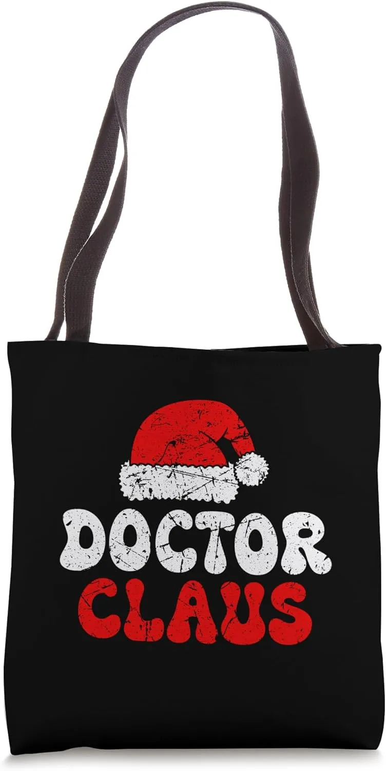 Doctor Claus Vintage Funny Holiday Christmas Tote Bag