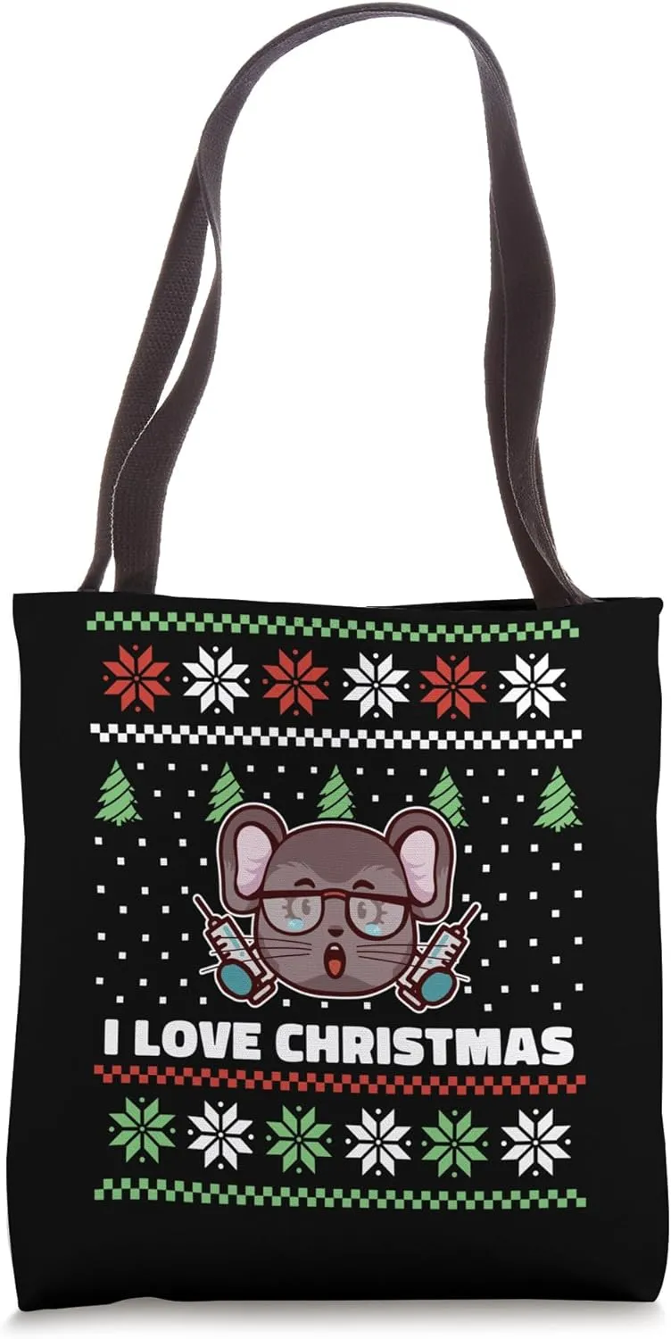 Doctor Mouse Animals Lover Funny Christmas Xmas Design Tote Bag
