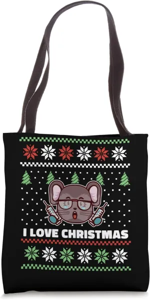 Doctor Mouse Animals Lover Funny Christmas Xmas Design Tote Bag