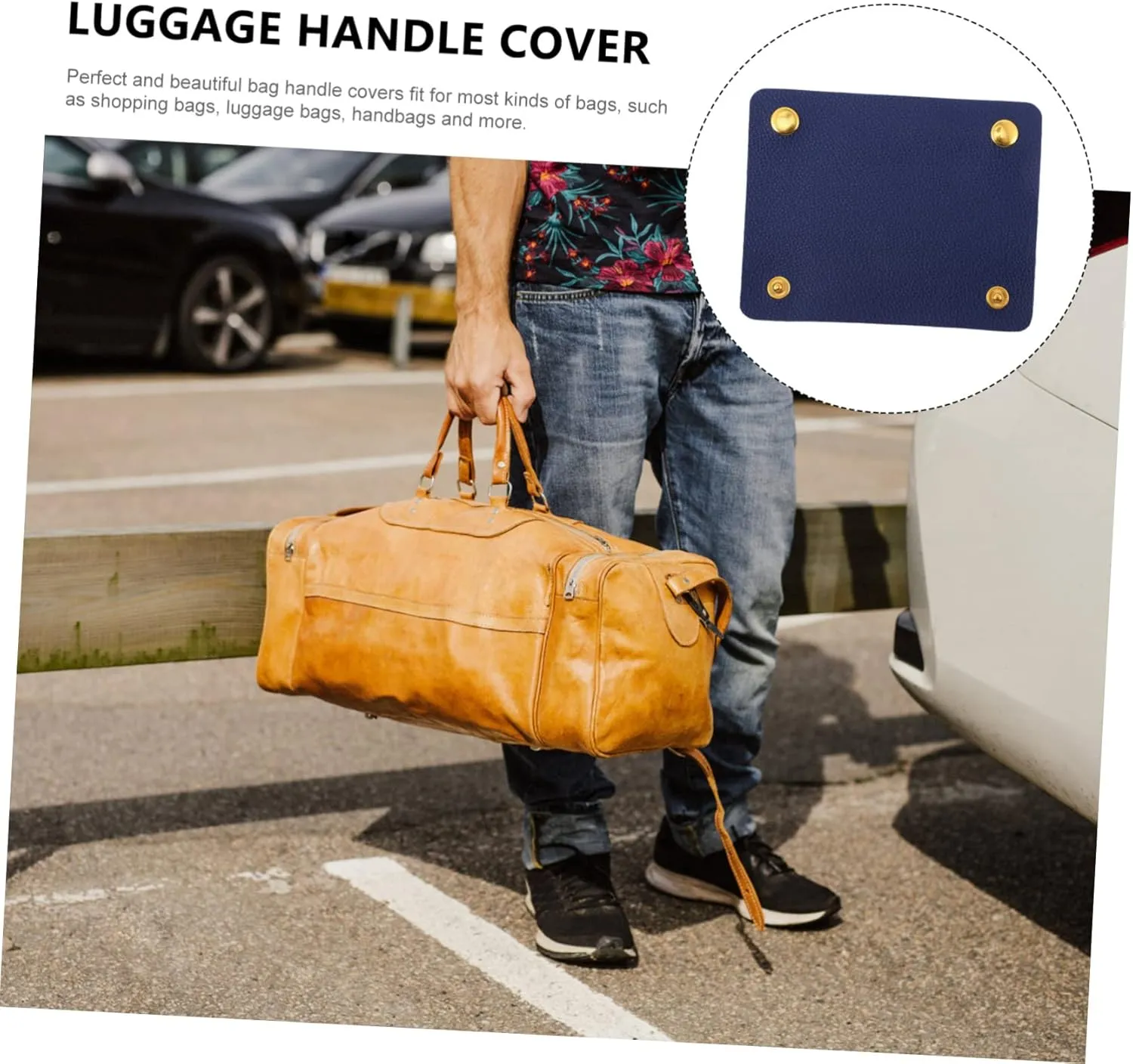 DOITOOL Leather Bag Handle Protector Handbag Handle Cover for Luggage Easy Install Button Design for Women's Purses