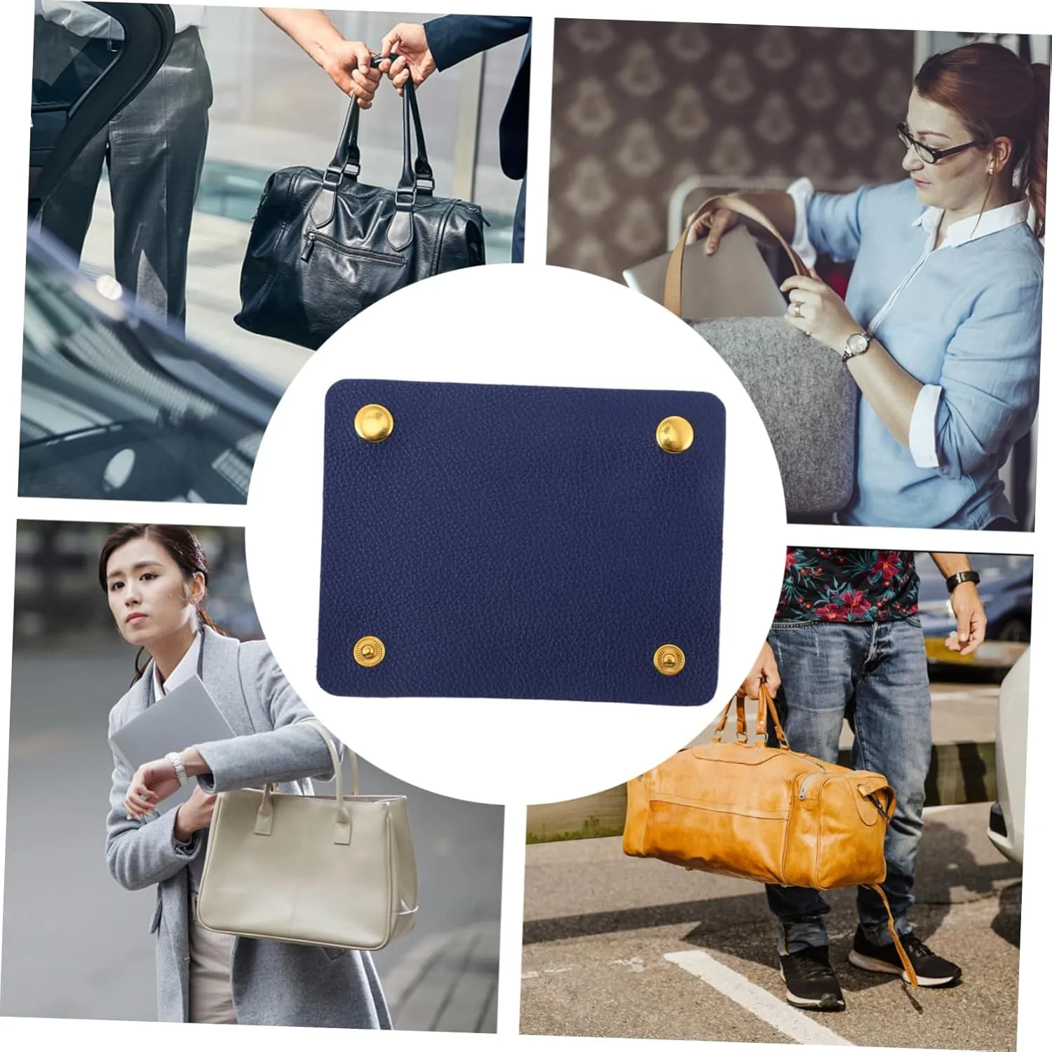 DOITOOL Leather Bag Handle Protector Handbag Handle Cover for Luggage Easy Install Button Design for Women's Purses