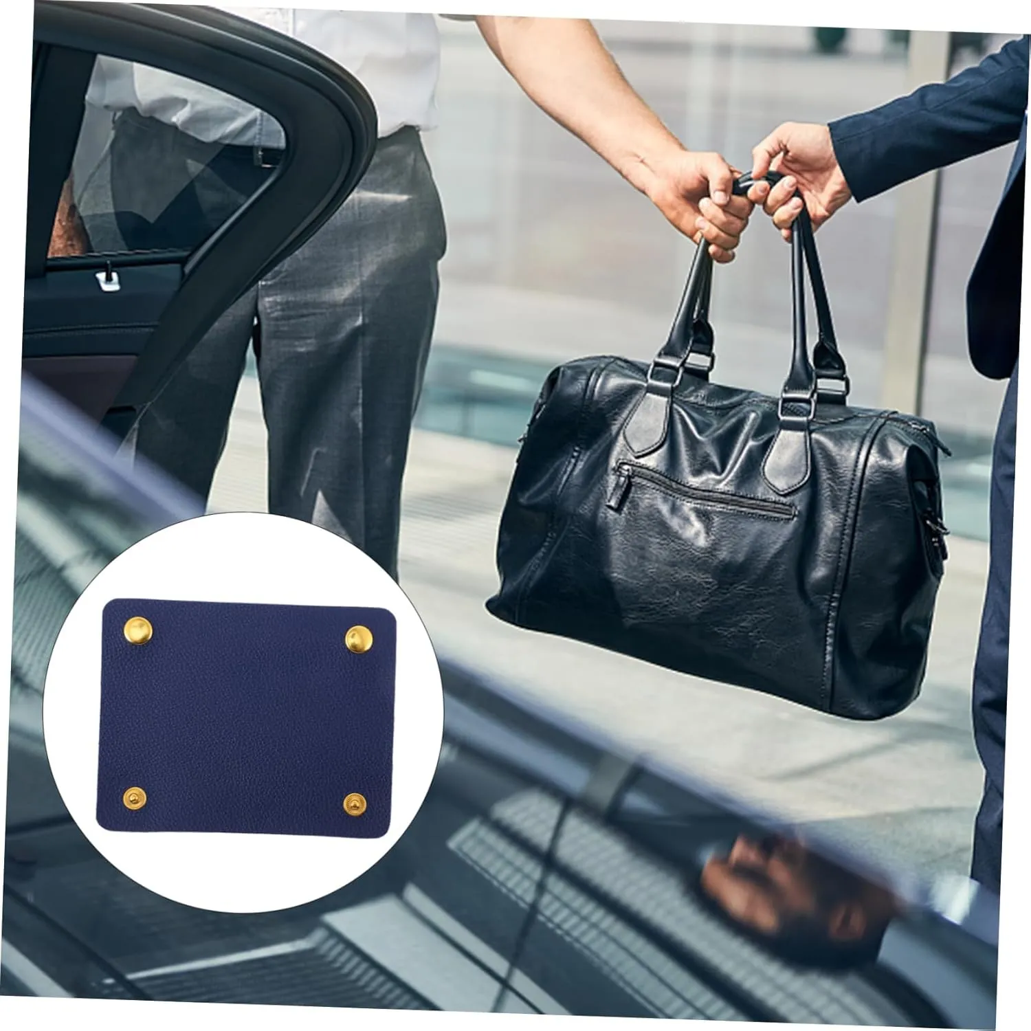 DOITOOL Leather Bag Handle Protector Handbag Handle Cover for Luggage Easy Install Button Design for Women's Purses