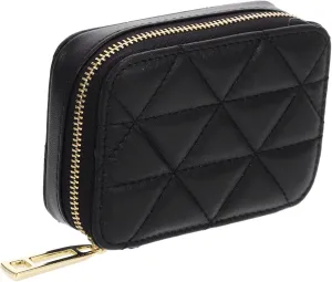 DOITOOL Makeup Bag Travel Portable Makeup Bag with Lipstick Holder Cosmetics Small Coin Pouch, Black, 10.5X7.5X3.5CM