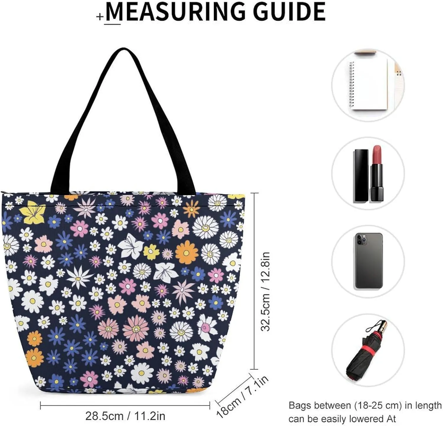 Doodle Cats Print Hobo Handbags With Zipper Women's Tote Handbags