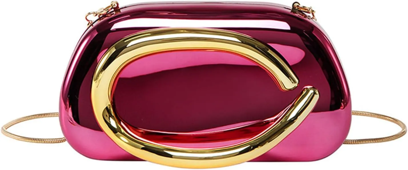 Elegant Acrylic Clutch Purse for Women -Summer Evening Bag with Chain Strap, Unique Formal Party Handbag