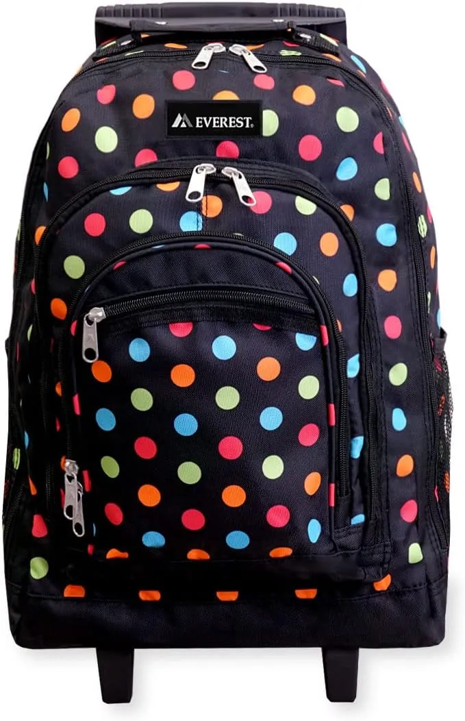 Everest Wheeled Backpack with Pattern, Polkadot, One Size