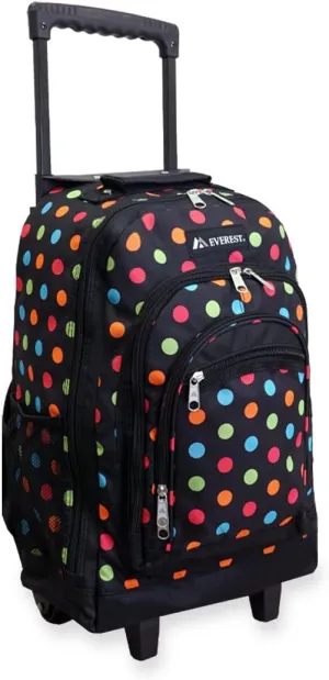 Everest Wheeled Backpack with Pattern, Polkadot, One Size