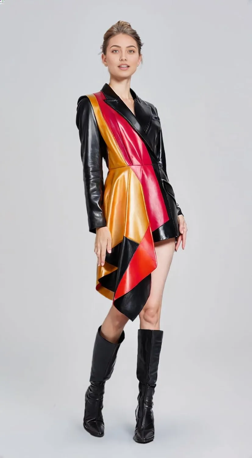 Exclusive Designer Half-Peplum Genuine Leather Jacket for Women Multi Color Design Black Red Tan