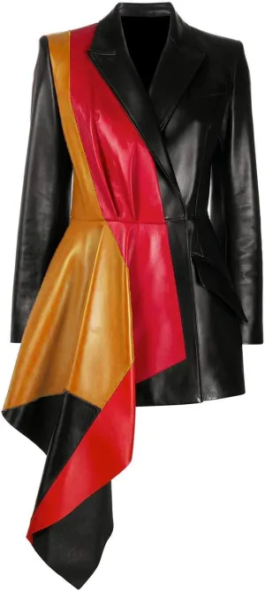 Exclusive Designer Half-Peplum Genuine Leather Jacket for Women Multi Color Design Black Red Tan