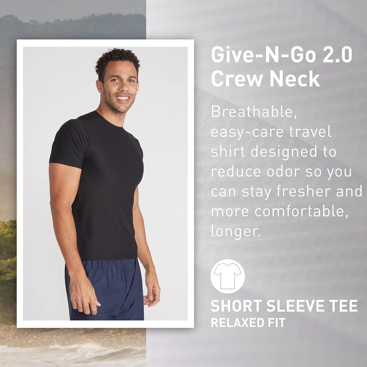 ExOfficio Men's Give-N-Go 2.0 Crew Neck - Breathable Durable Easy Care Travel Undershirt