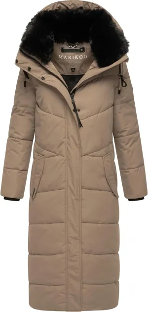 Extra Long Quilted Winter Jacket for Women with Detachable Hood | Puffy Coat in Calf-Length | Hingucker XIV XS-5XL