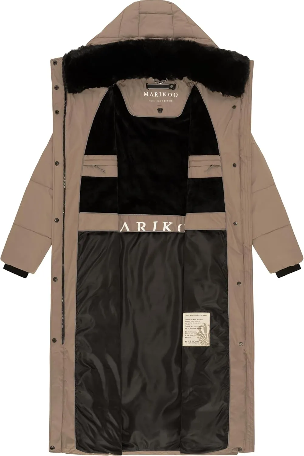 Extra Long Quilted Winter Jacket for Women with Detachable Hood | Puffy Coat in Calf-Length | Hingucker XIV XS-5XL