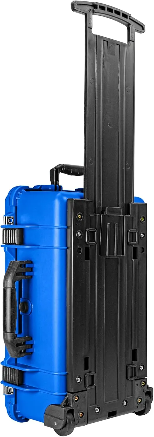 Eylar 22" Carry-On Travel Roller Gear, Camera, Drones, Tools, Equipment Hard Case Waterproof with Foam (Blue)