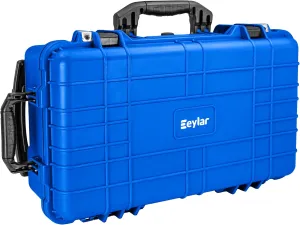 Eylar 22" Carry-On Travel Roller Gear, Camera, Drones, Tools, Equipment Hard Case Waterproof with Foam (Blue)