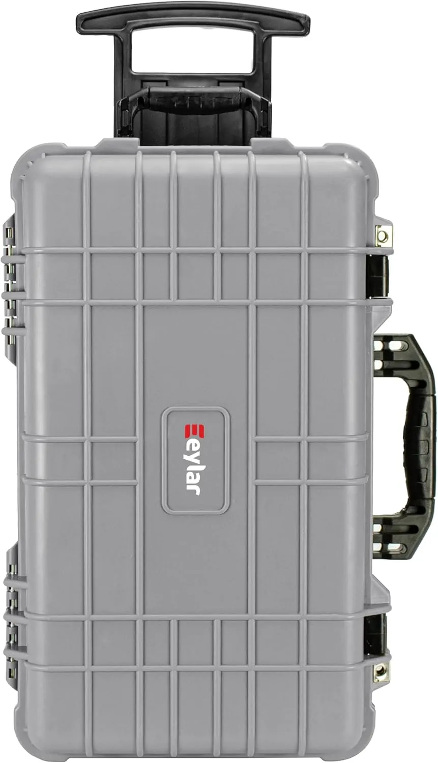 Eylar 22" Carry-On Travel Roller Gear, Camera, Drones, Tools, Equipment Hard Case Waterproof with Foam (Gray)