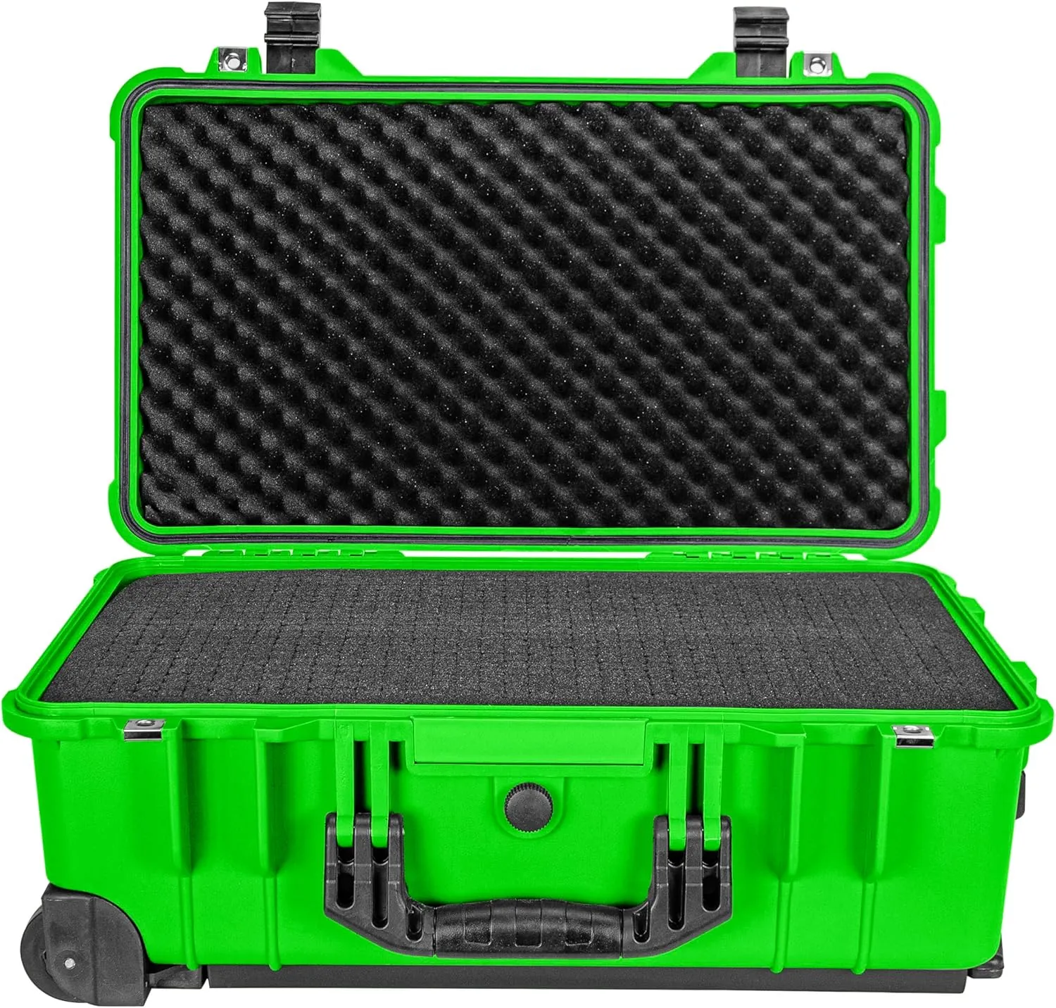 Eylar 22" Carry-On Travel Roller Gear, Camera, Drones, Tools, Equipment Hard Case Waterproof with Foam (Neon Green)