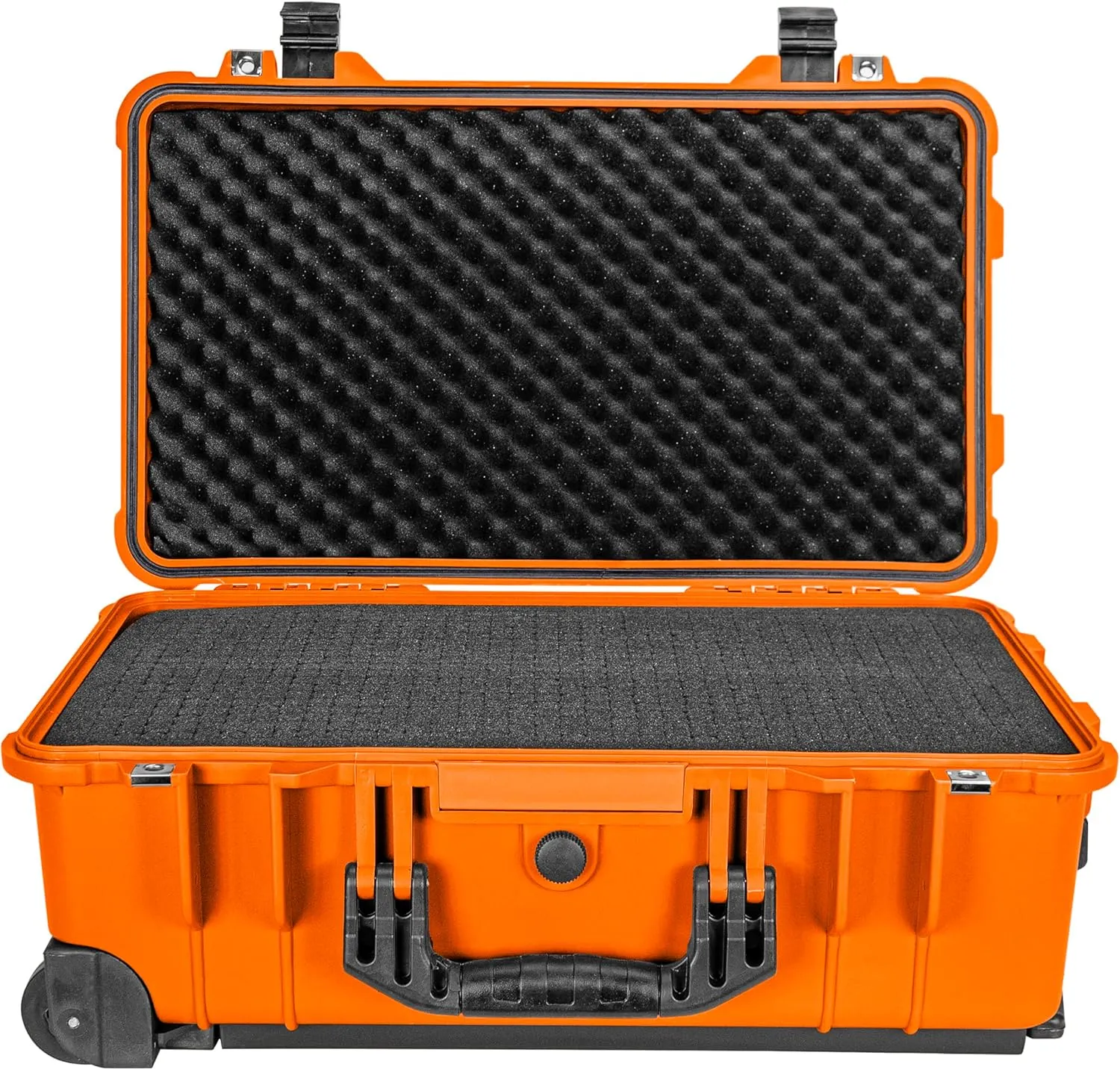Eylar 22" Carry-On Travel Roller Gear, Camera, Drones, Tools, Equipment Hard Case Waterproof with Foam (Orange)