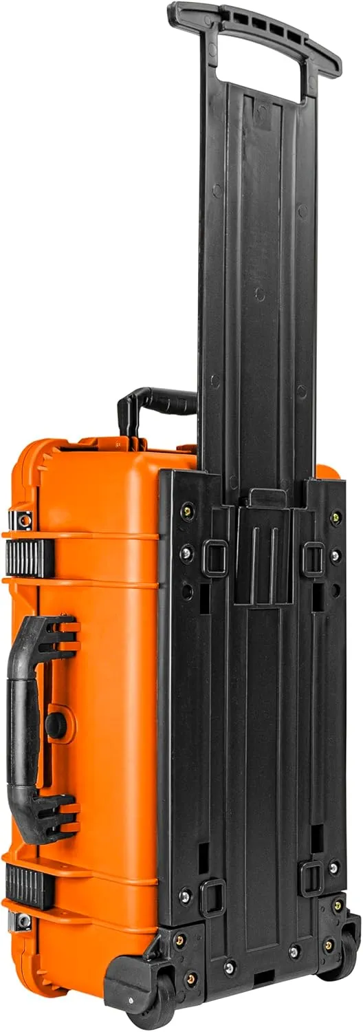 Eylar 22" Carry-On Travel Roller Gear, Camera, Drones, Tools, Equipment Hard Case Waterproof with Foam (Orange)