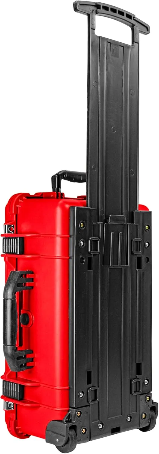 Eylar 22" Carry-On Travel Roller Gear, Camera, Drones, Tools, Equipment Hard Case Waterproof with Foam (Red)
