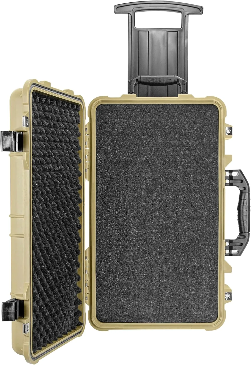 Eylar 22" Carry-On Travel Roller Gear, Camera, Drones, Tools, Equipment Hard Case Waterproof with Foam (Tan)