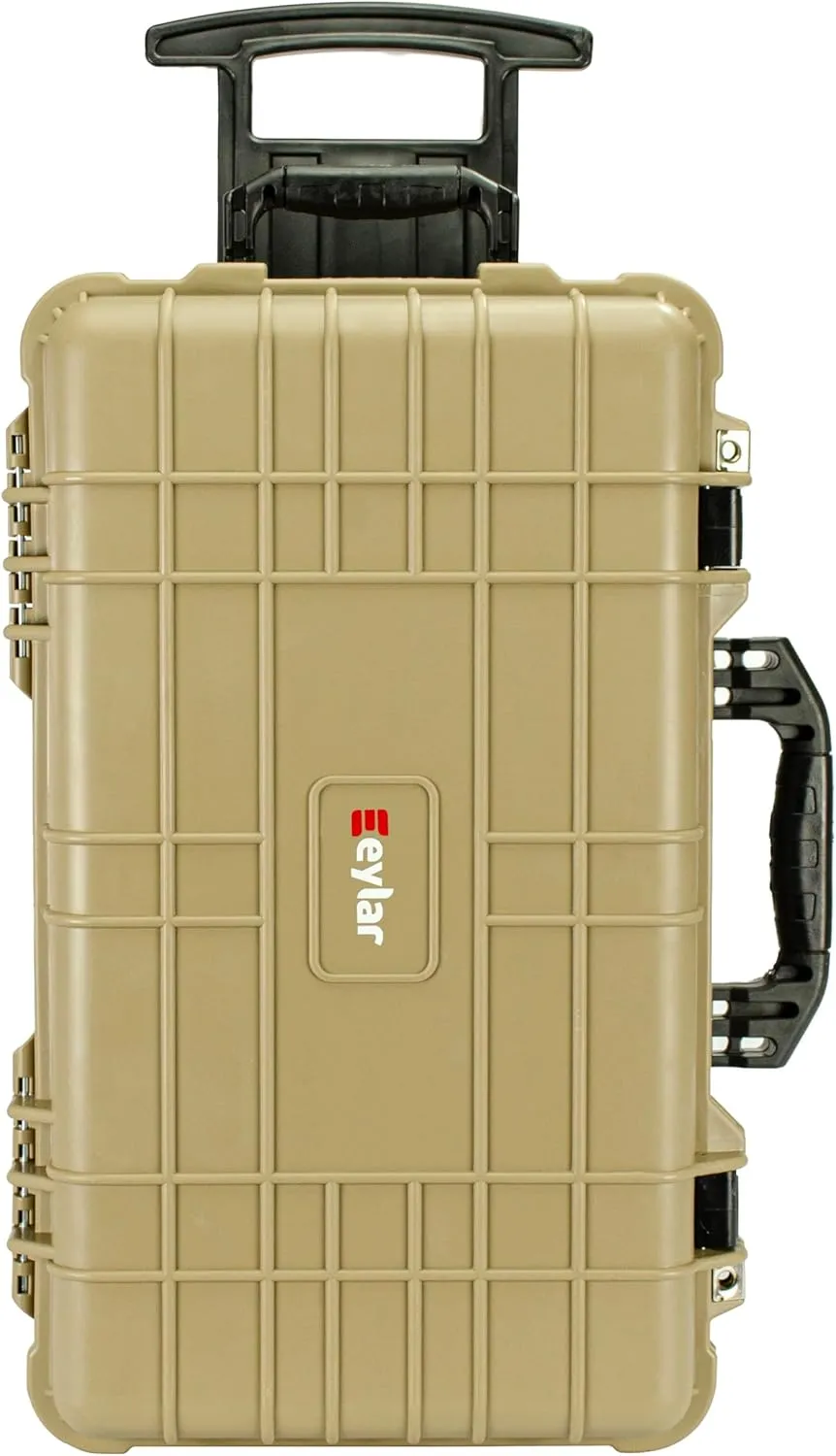 Eylar 22" Carry-On Travel Roller Gear, Camera, Drones, Tools, Equipment Hard Case Waterproof with Foam (Tan)