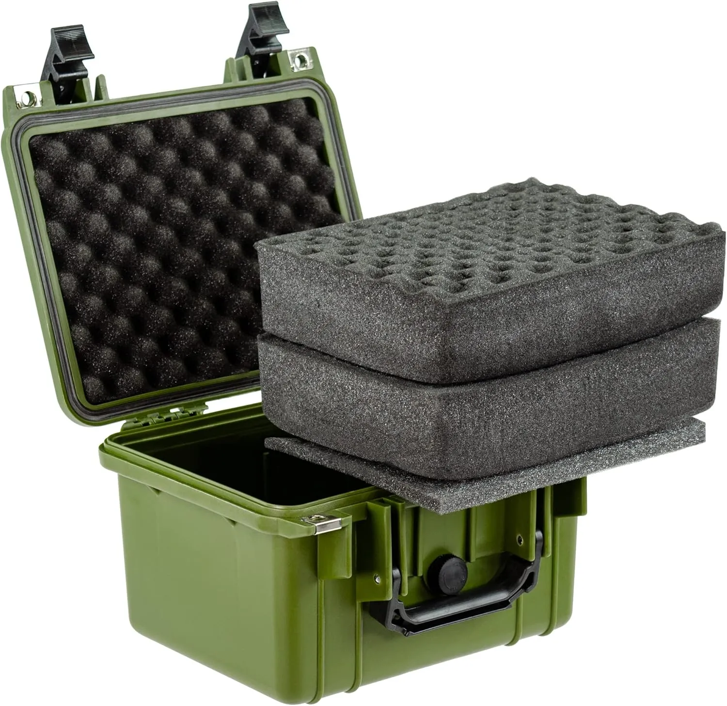 Eylar Small 10.62" Deep Gear, Equipment, Hard Camera Case with Custom Logo Plate, Waterproof with Foam TSA Standards (Green)