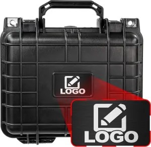 Eylar Small 10.62" Gear, Equipment, Hard Camera Case with Custom Logo Plate, Waterproof with Foam TSA Standards (Black)