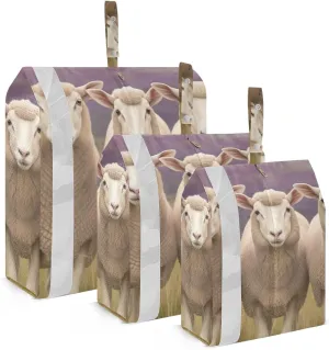 Farm Sheeps Packing Cubes Set of 3, Lightweight Travel Luggage Organizers Foldable Bags for Easy Packing and Organization