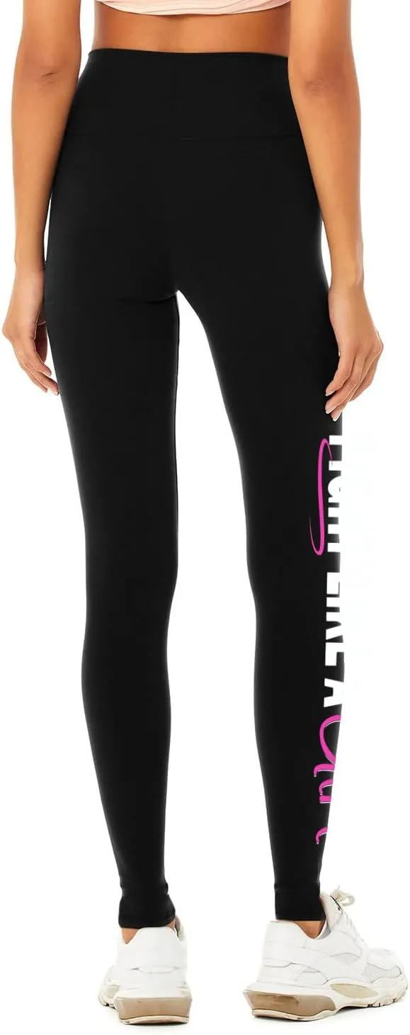 Fight Like a Girl Yoga Pants Exercise Leggings Feminism Breast Cancer Women's Empowerment