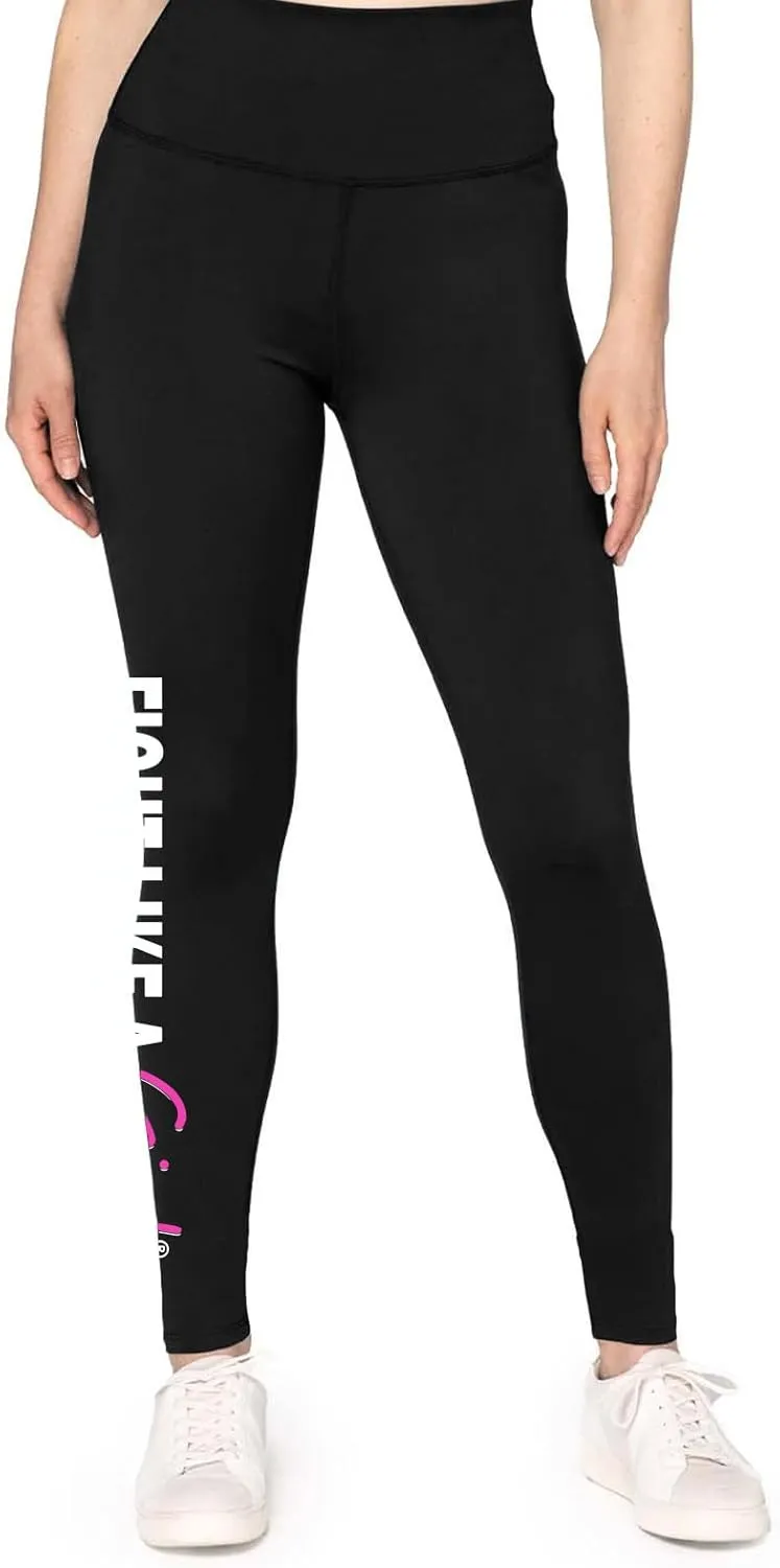 Fight Like a Girl Yoga Pants Exercise Leggings Feminism Breast Cancer Women's Empowerment