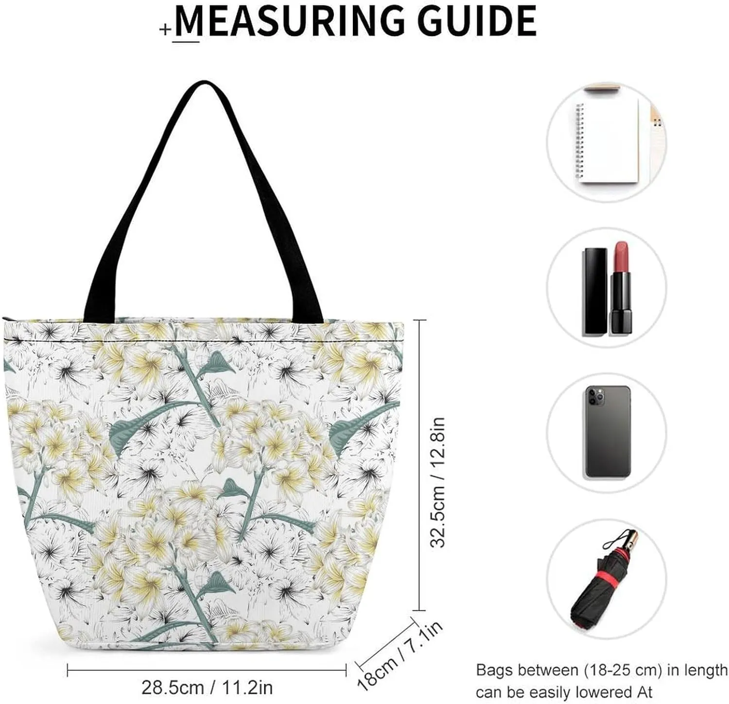 Floral Frangipani Flowers Hobo Handbags With Zipper Women's Tote Handbags