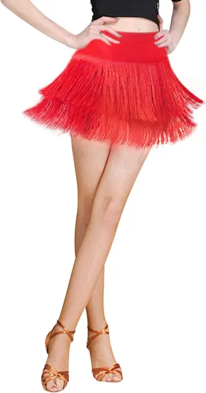 Fringe Dance Skirts for Women Teens Ballroom Latin Salsa Skirt Festive Rave Sexy Mini Shorts Skirt