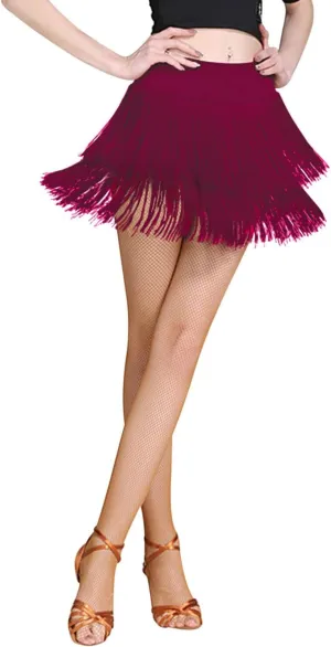 Fringe Dance Skirts for Women Teens Ballroom Latin Salsa Skirt Festive Rave Sexy Mini Shorts Skirt