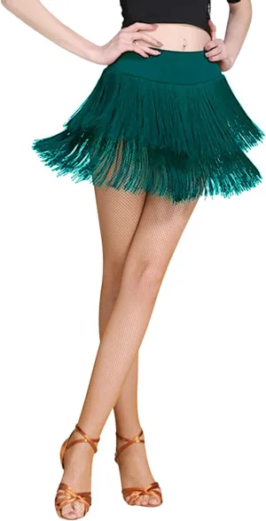 Fringe Dance Skirts for Women Teens Ballroom Latin Salsa Skirt Festive Rave Sexy Mini Shorts Skirt