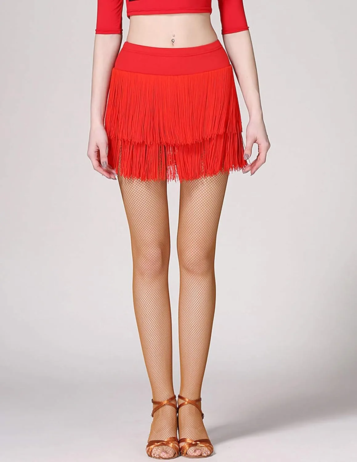 Fringe Dance Skirts for Women Teens Ballroom Latin Salsa Skirt Festive Rave Sexy Mini Shorts Skirt