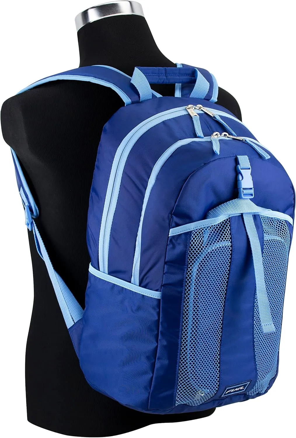 FUEL Lunch Backpack Set Student Water Resistant Bookbag Bag Soft Reusable Insulated Cooler Lunch Box Thermal Travel Office Lunch Bag, Lazuli Blue