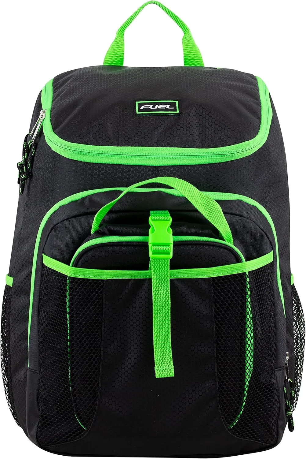 FUEL Top Loader Teens Student Water Resistant Backpack Set Lunch Bookbag Bag Soft Reusable Insulated Cooler Lunch Box Thermal Travel Office Lunch Bag, Black