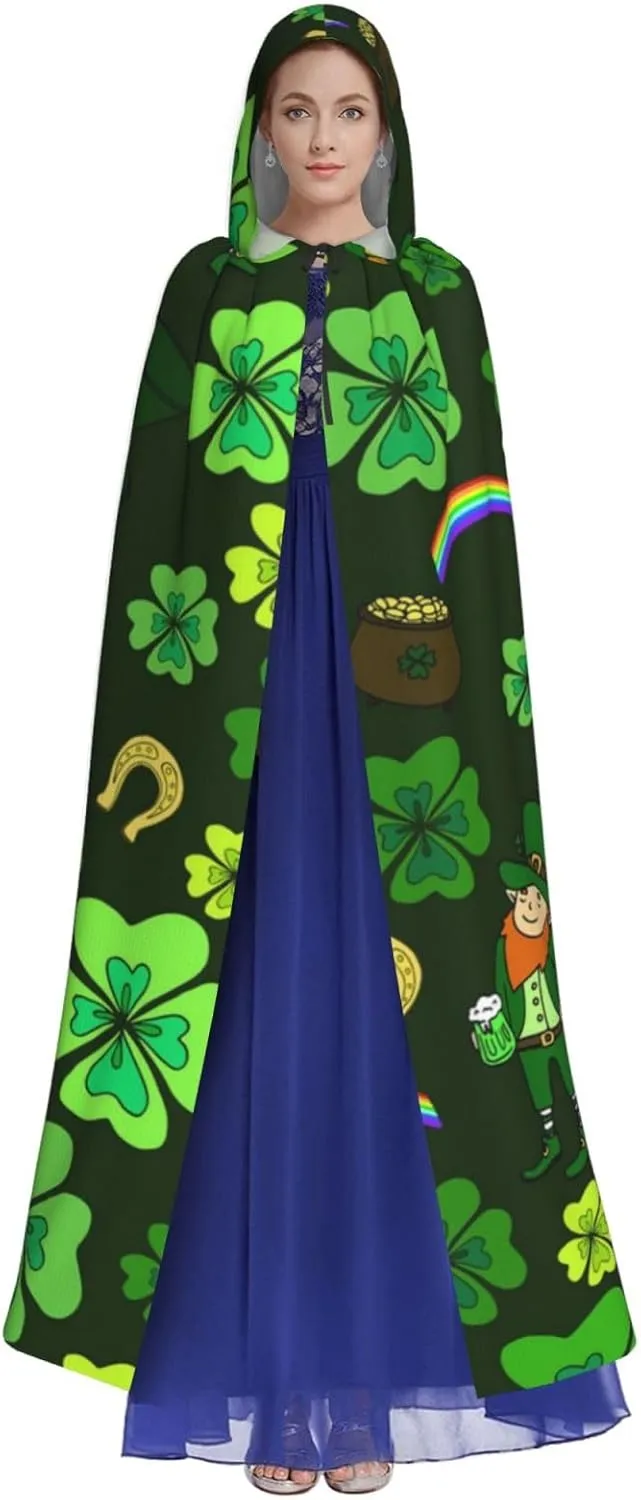 Full Length Hooded Cloak Hooded Cape Cosplay Costume Decoration, St Patricks Day