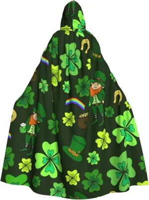 Full Length Hooded Cloak Hooded Cape Cosplay Costume Decoration, St Patricks Day