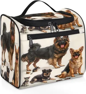 Funny Dog Pattern Travel Toiletry Bag for Men and Women, Large Hanging Makeup Bag Organizer Toiletries Bag for Travel, Cosmetic Bag with Handle