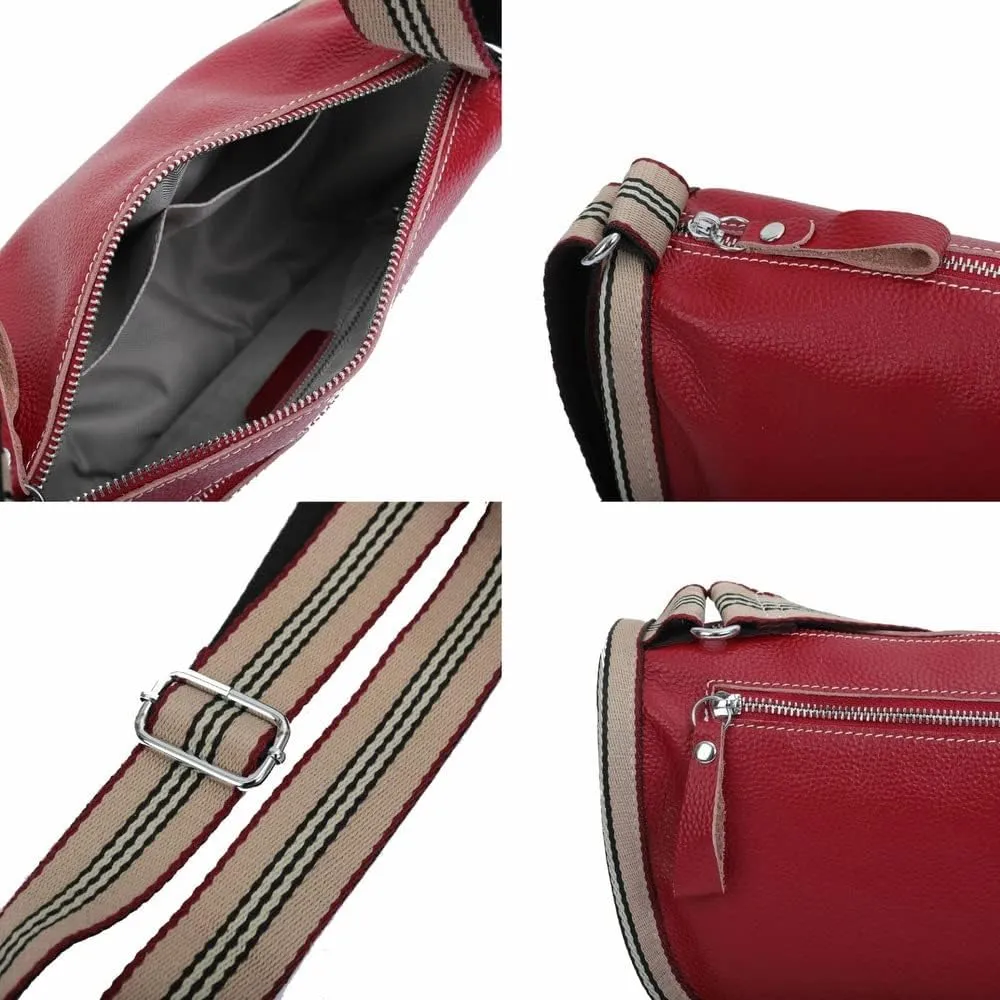 Genuine Leather Saddle Bag Women's Unique Shoulder Bags Hobo Handbags Top Handle Tote Crossbody Bags